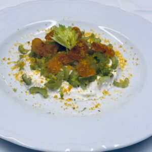 Insalata di Stracciatella, Bottarga, Sedano and Scorza di Lime